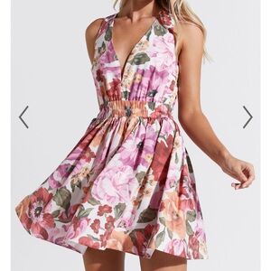 V Neck Mini Dress- Floral